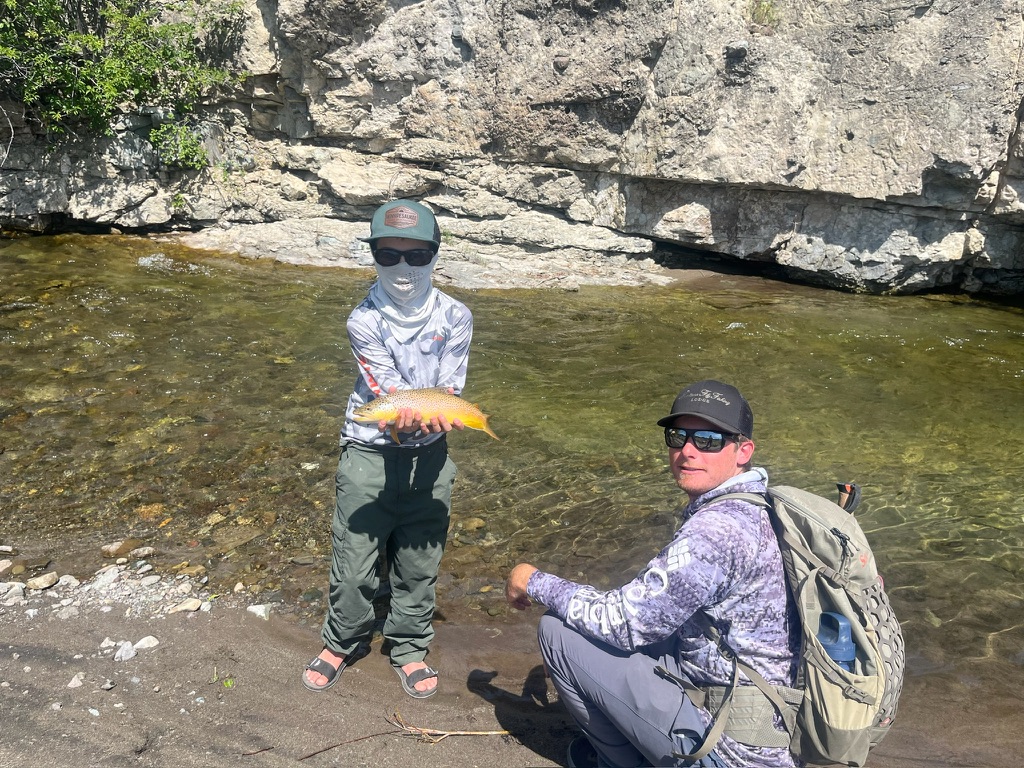 Trout caught on a spring creek