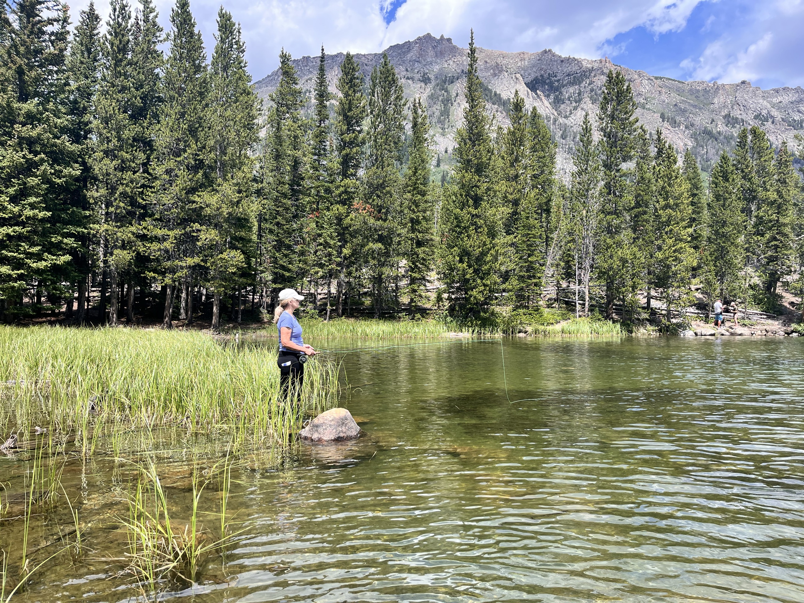 Fly fishing a mountain lake in the Beartooths