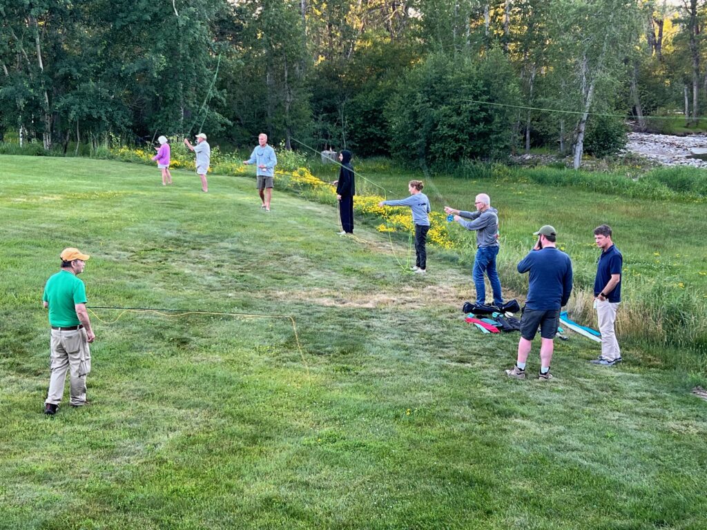 Casting clinic on the lawn