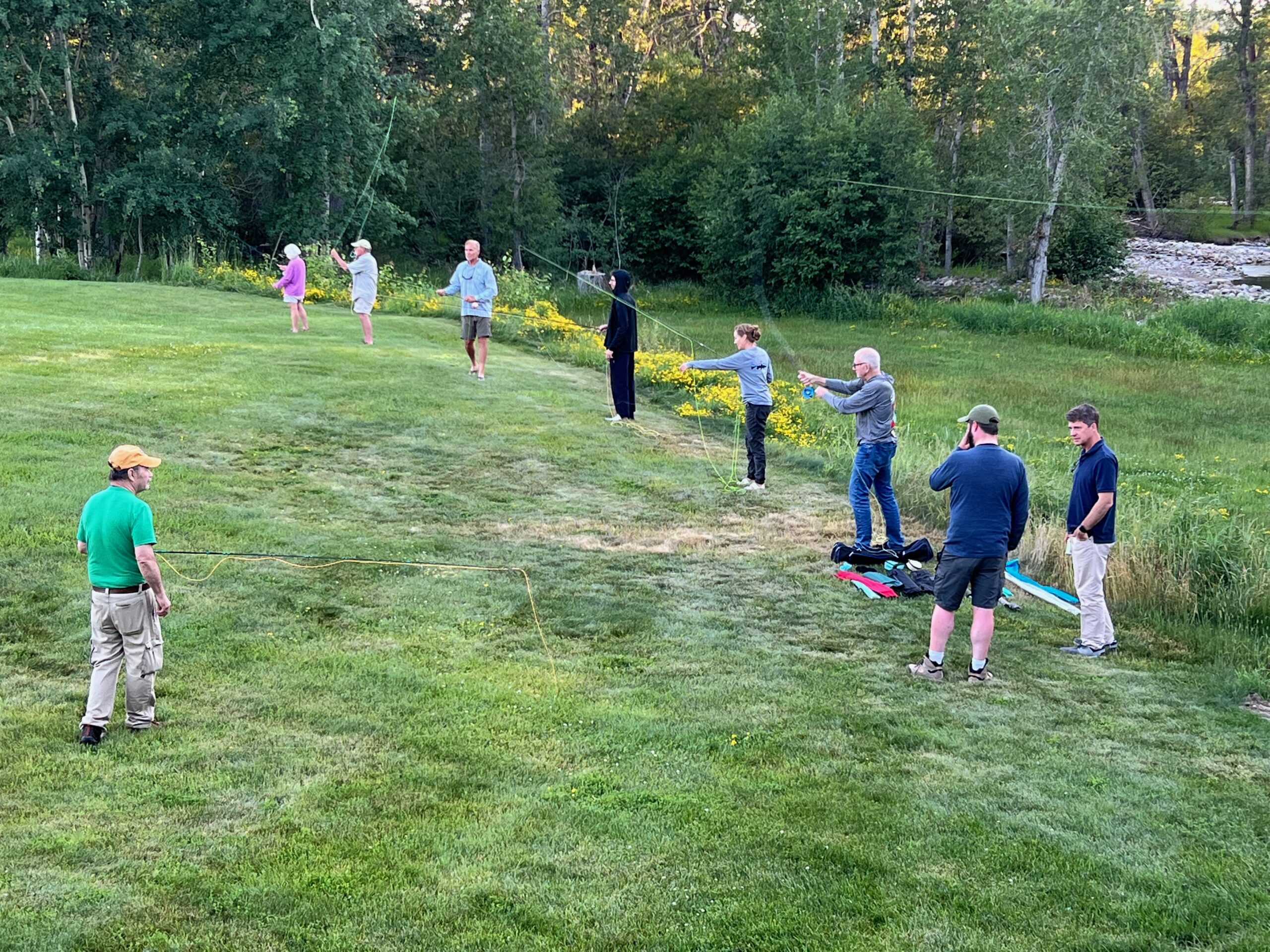 Casting clinic on the lawn
