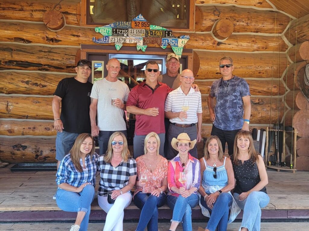 Corporate retreat group at the lodge