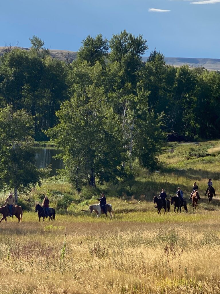 Horseback trail riding at the ranch