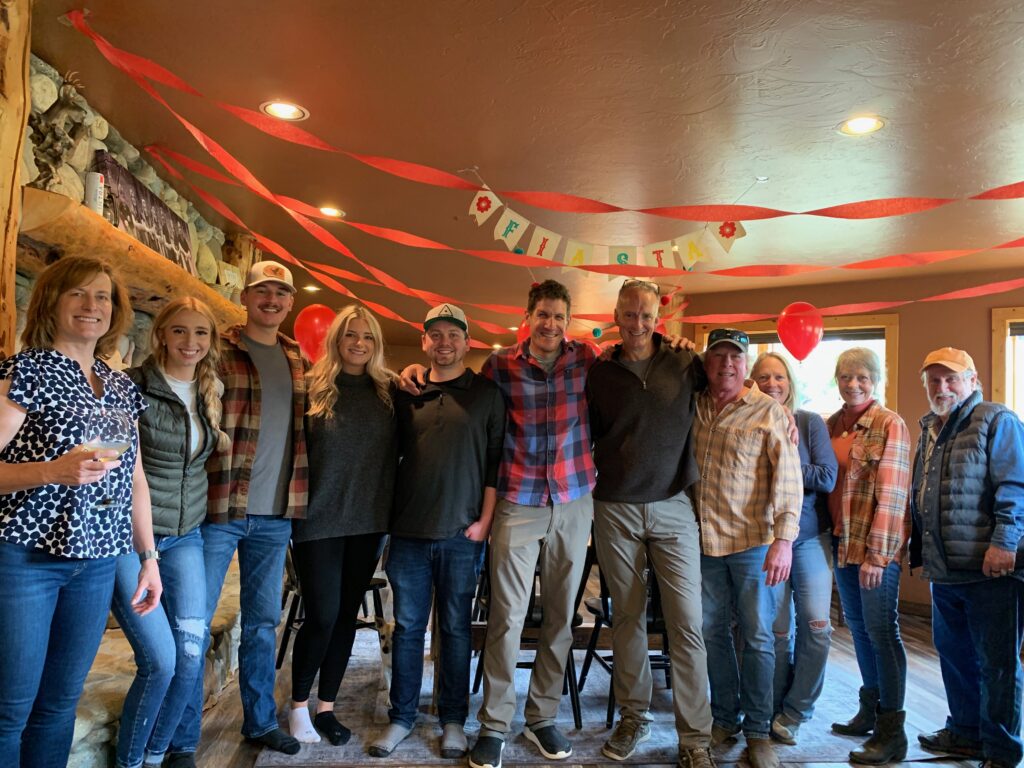 Lodge family gathered together