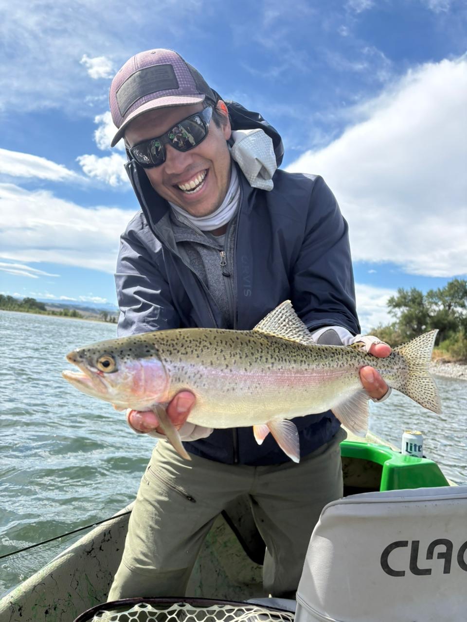 Guide Pablo Manavella with a rainbow trout